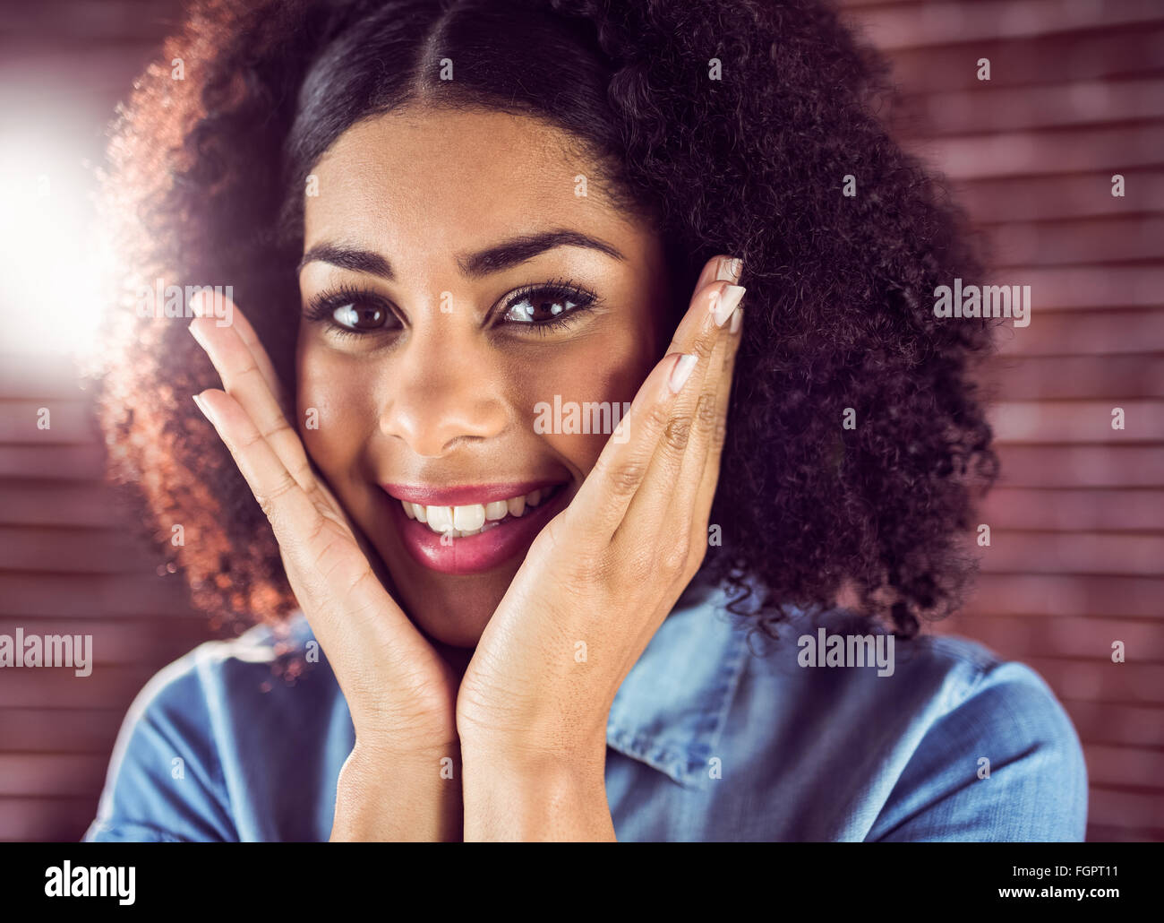 Attractive young woman being glad Stock Photo