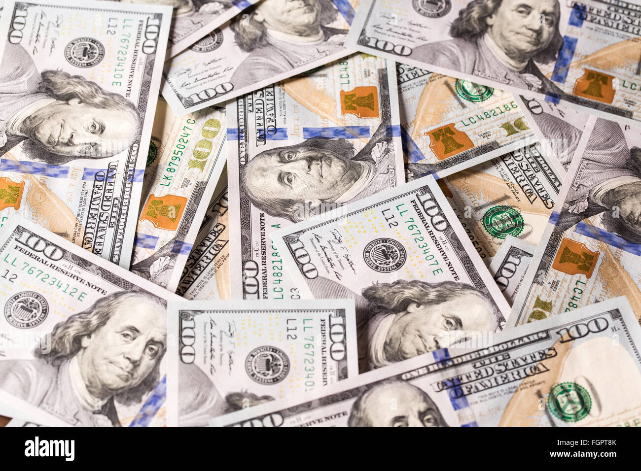 Background with money american hundred dollar bills Stock Photo