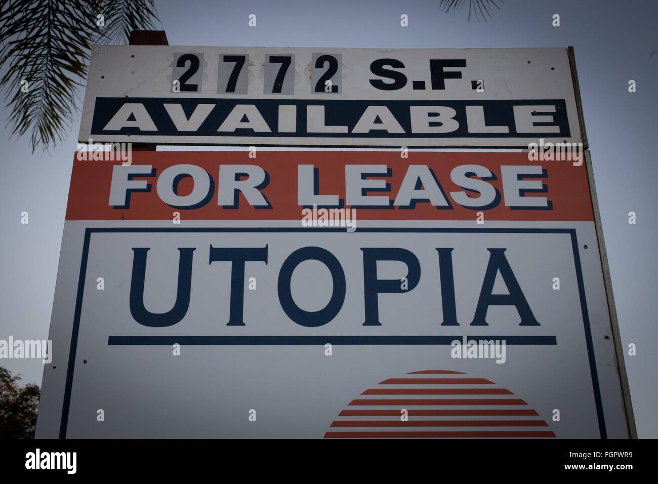 Utopia for lease, in February 2016. Stock Photo