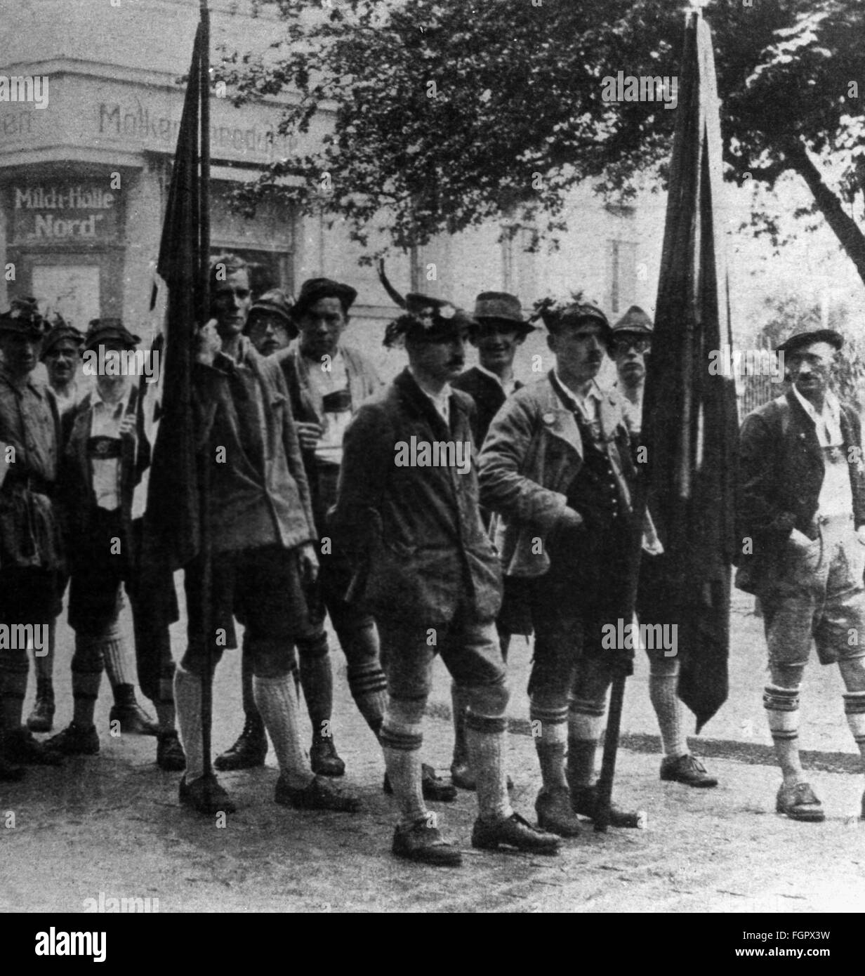 National Socialism, organisations, Sturmabteilung (SA), Munich SA at the Party Rally in Weimar, 1926, Additional-Rights-Clearences-Not Available Stock Photo