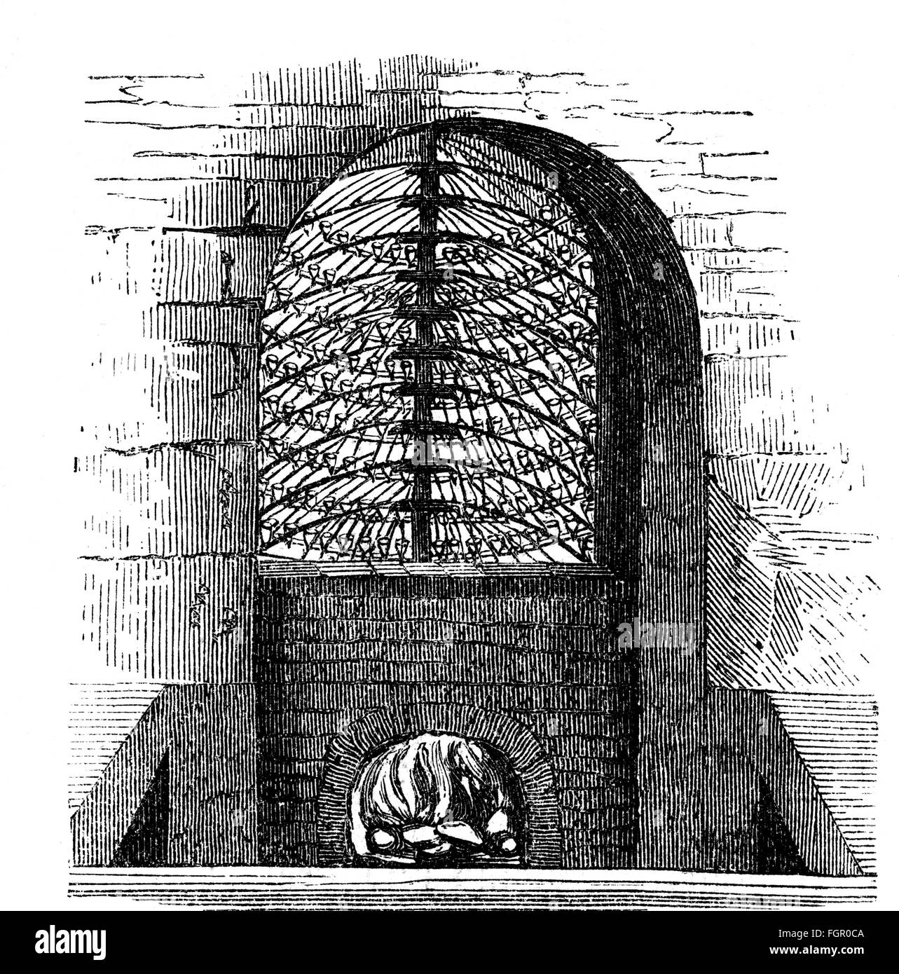industry, ceramic, kiln for clay pipes, wood engraving, 1860, Additional-Rights-Clearences-Not Available Stock Photo