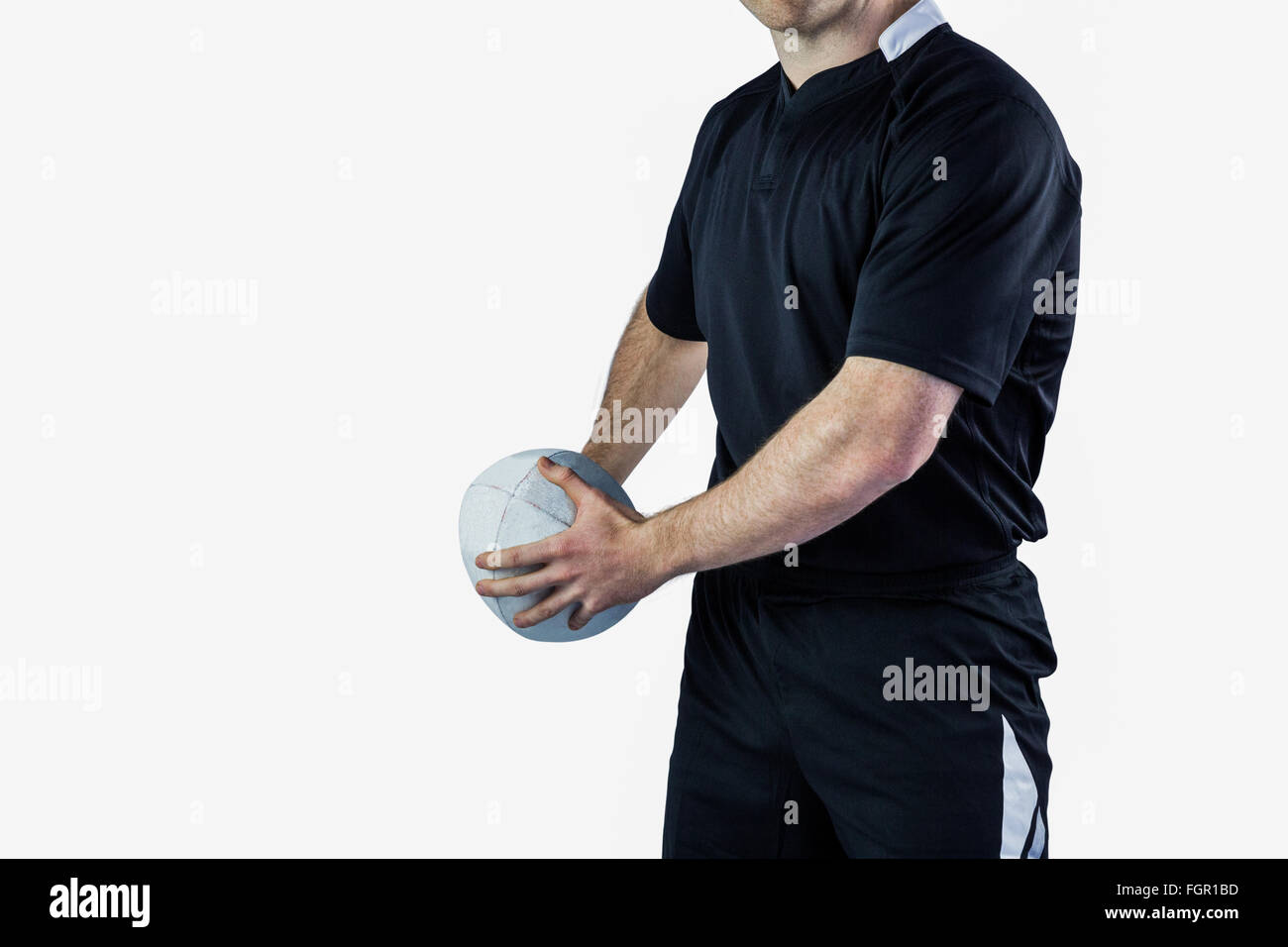 Rugby player about to throw a rugby ball Stock Photo Alamy