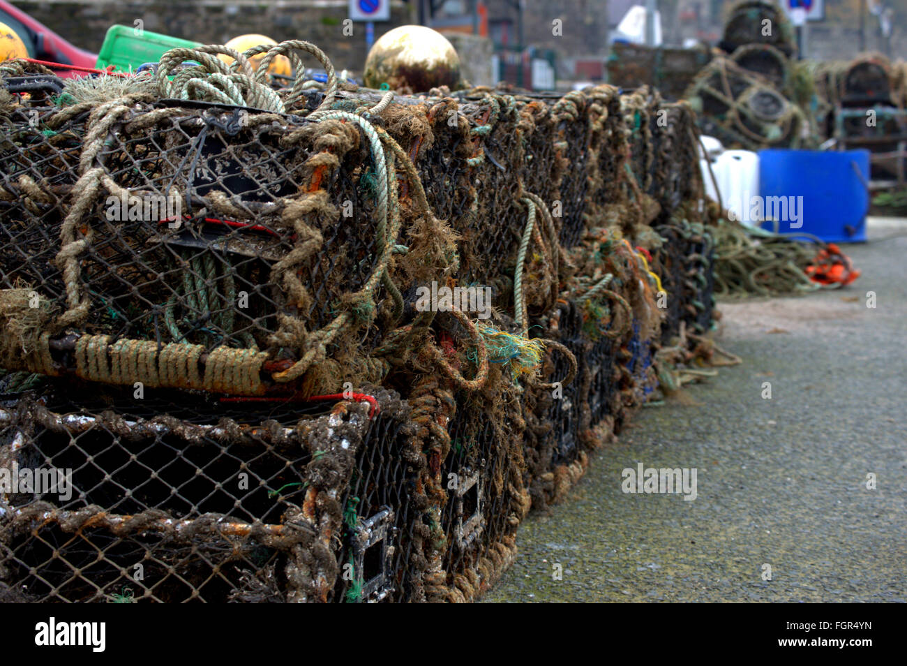 Crab Cages Stock Photo Alamy