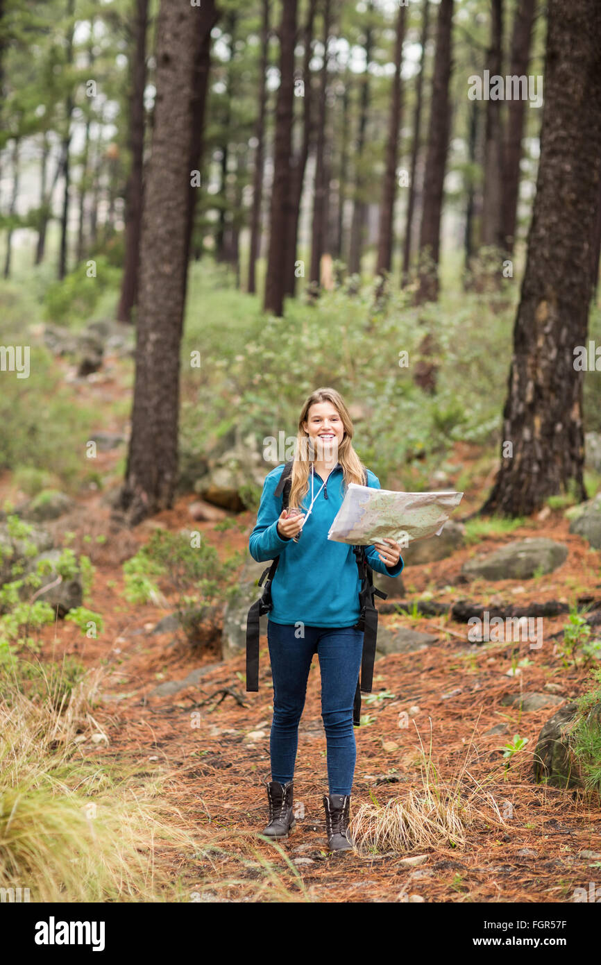 Young caucasian female hiker using hi-res stock photography and images ...