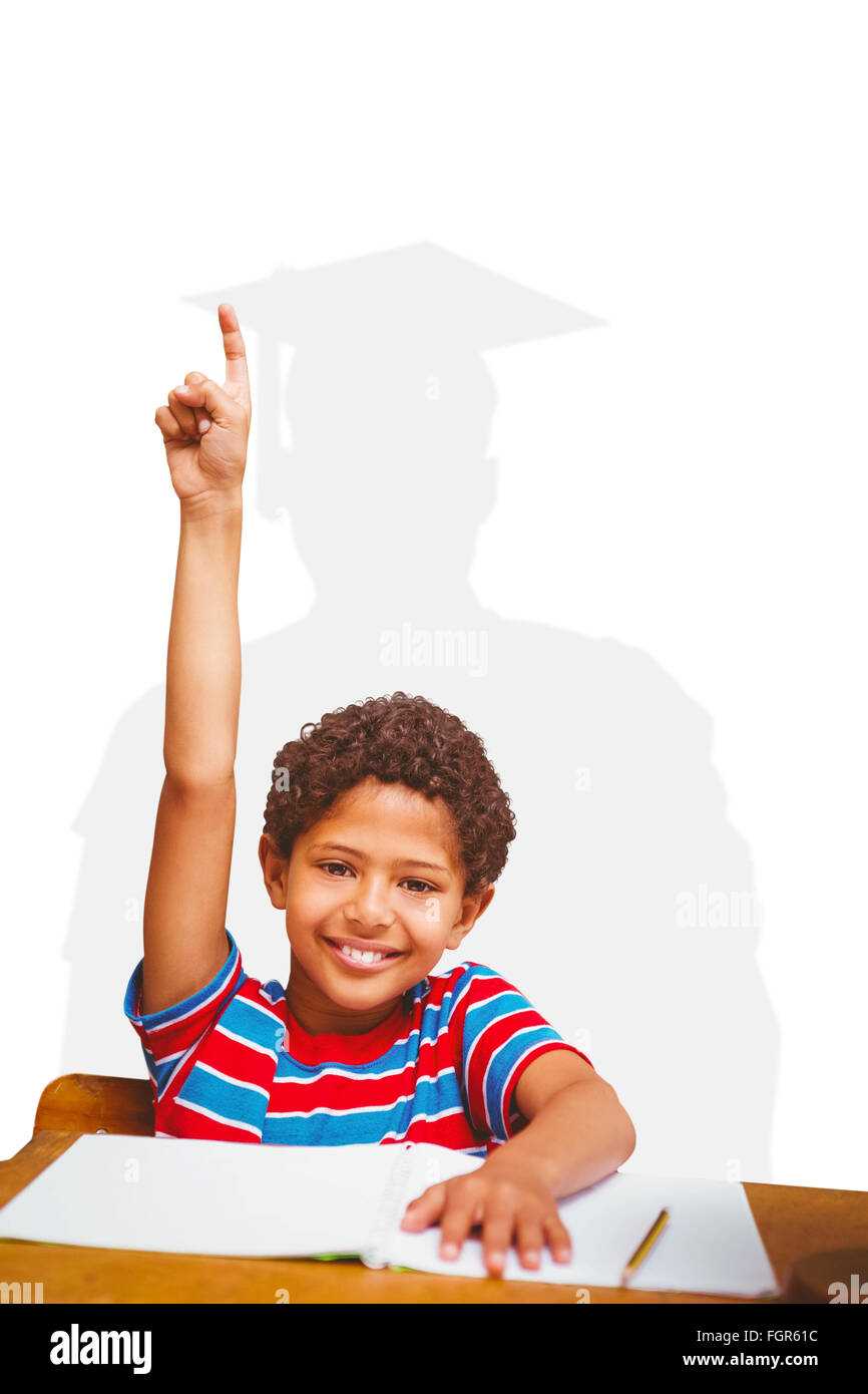 Composite image of pupil knowing the answer Stock Photo