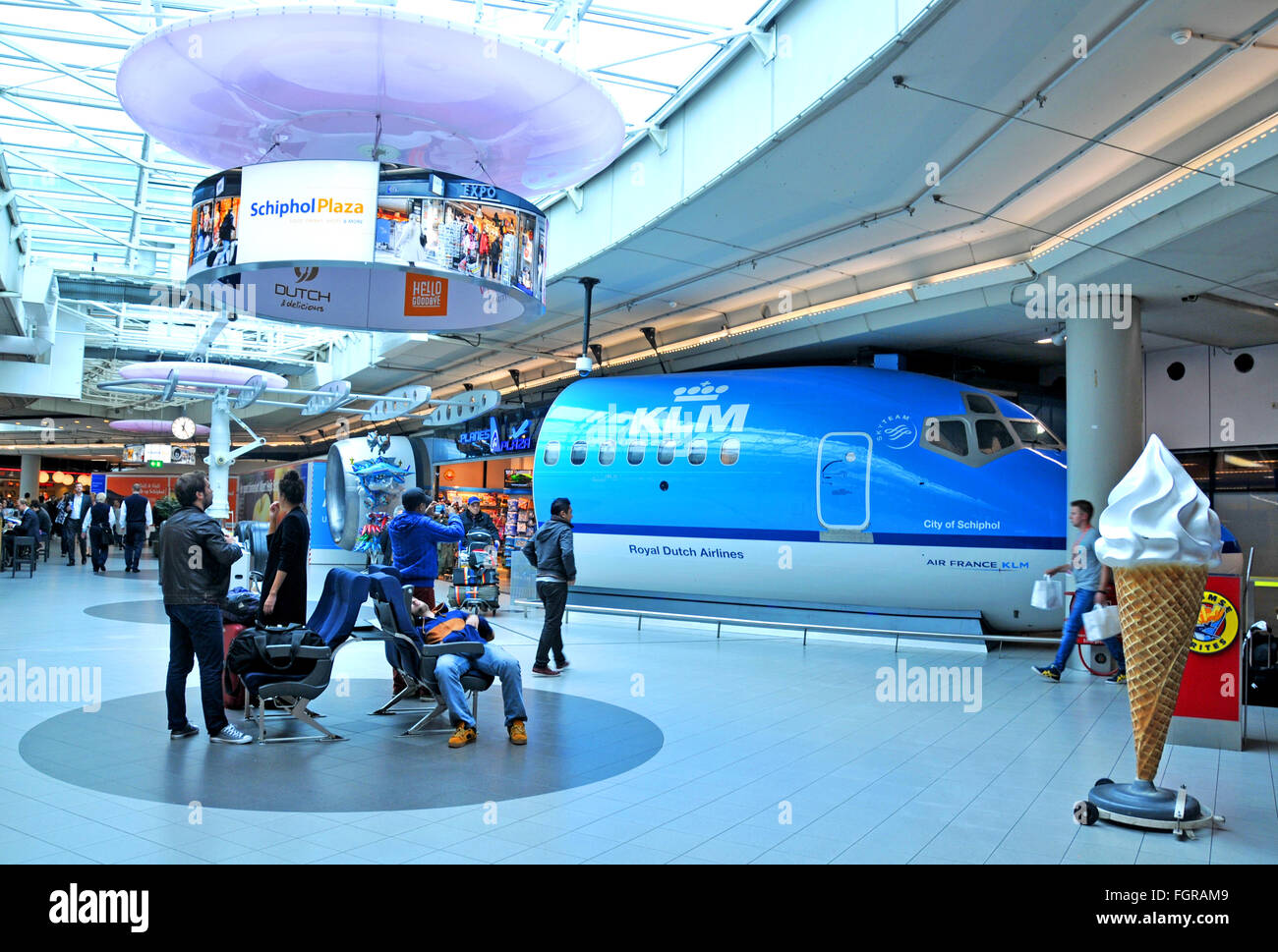 hall of Schiphol international airport Amsterdam Netherland Stock Photo