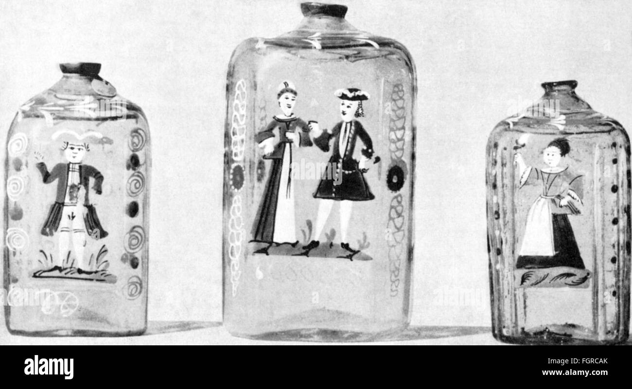 medicine, pharmacy, vessels for love potions, glass, painted, 18th century, 18th century, bottle, bottles, painting, full length, standing, handicrafts, handcraft, craft, love, aphrodisiac, aphrodisiacs, quackery, quackeries, charlatanry, pharmaceutics, pharmacology, container, containers, object, objects, stills, medicine, medicines, vessel, vessels, love potions, love potion, glass, glasses, historic, historical, people, Additional-Rights-Clearences-Not Available Stock Photo