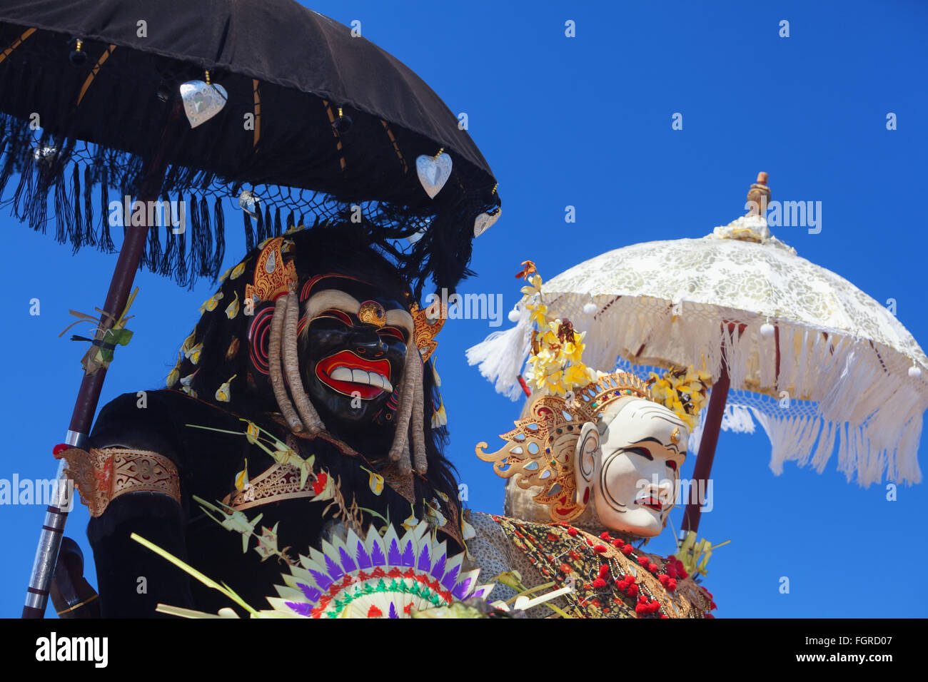 Barong Landung traditional protective spirit of Bali in human body at ...