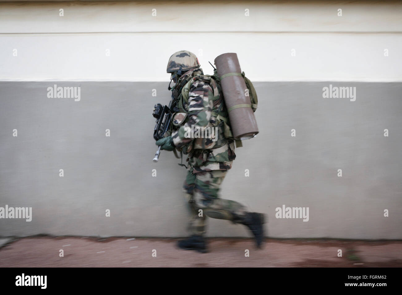Members of the French Foreign Legion take part in a training assault on ...