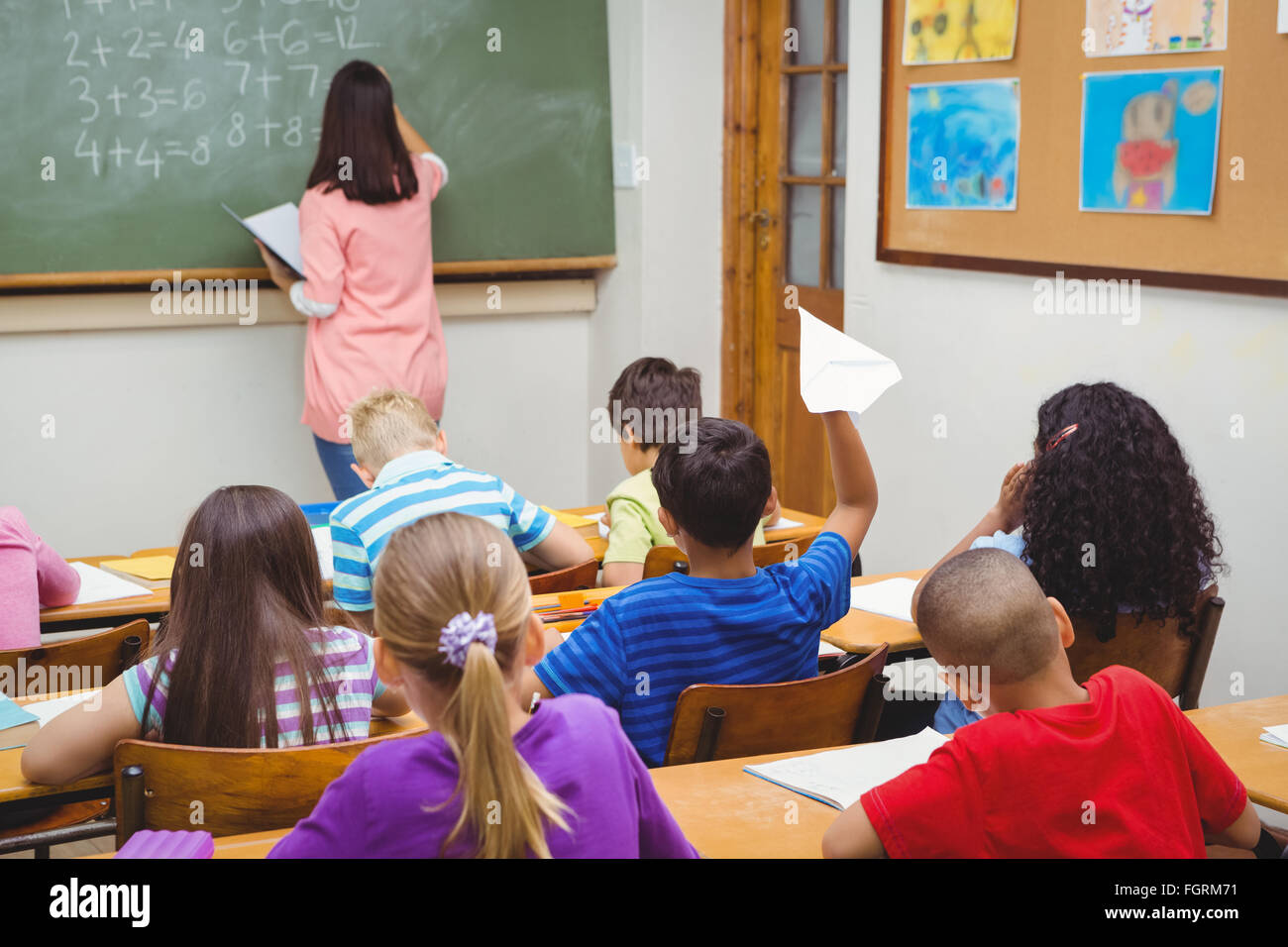 Student About To Throw A Paper Airplane Stock Photo 96407109 Alamy