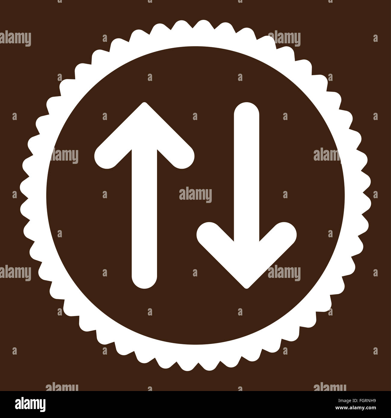 Flip flat white color round stamp icon Stock Photo - Alamy