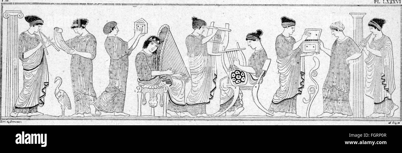 music,musicians,musicians playing mourning music,after mural painting from a grave,Theban Necropolis,New Kingdom(circa 1550 - 1069 BC),Egypt,wood engraving,19th century,Thebes West,musical instrument,instrument,musical instruments,instruments,make music,play music,making music,playing music,makes music,plays music,made music,played music,ancient world,ancient times,harp,harps,flute,pipe,flutes,pipes,aulos,people,women,female,musician,musicians,playing,play,mural painting,wall painting,murals,mural paintings,wall painti,Additional-Rights-Clearences-Not Available Stock Photo