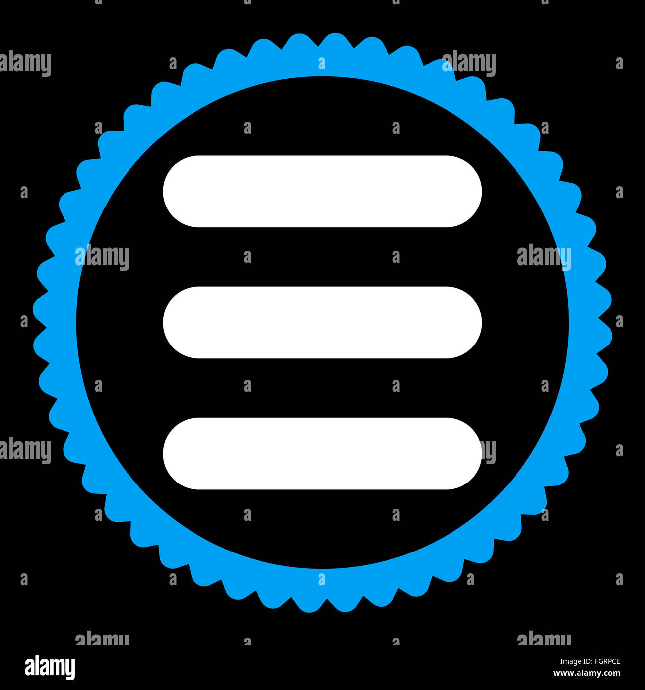 Stack flat blue and white colors round stamp icon Stock Photo - Alamy