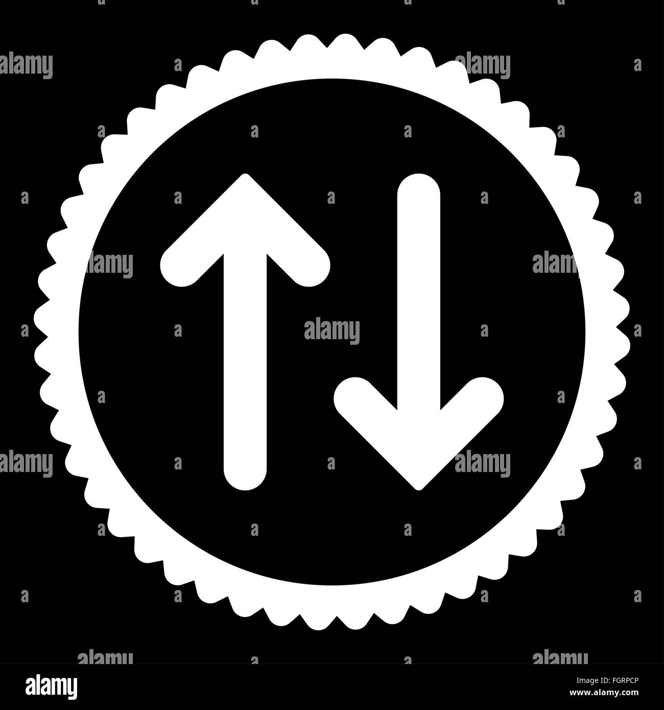 Flip flat white color round stamp icon Stock Photo - Alamy