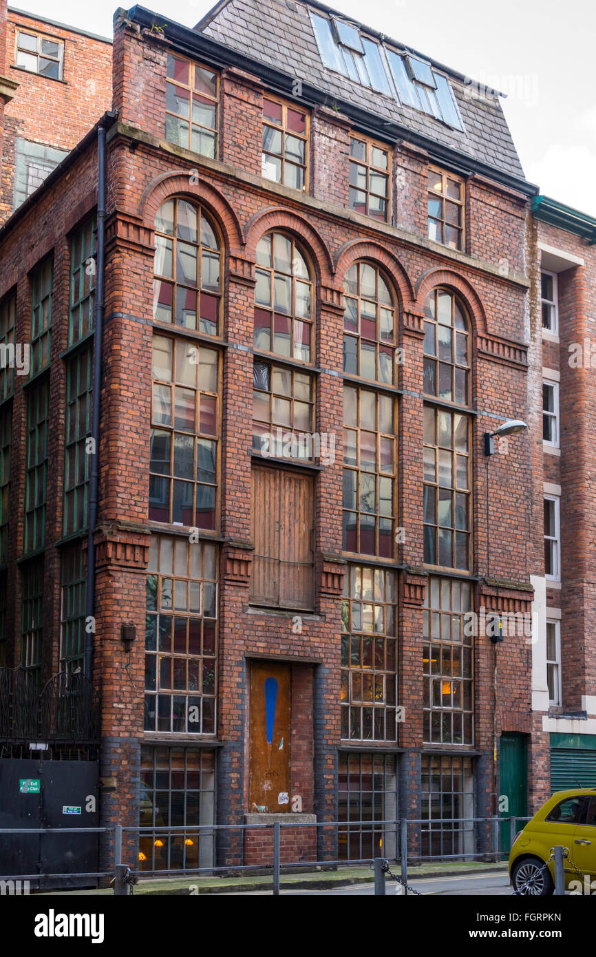 Victorian former warehouse on Edgehill Street, Northern Quarter, Manchester, UK Stock Photo
