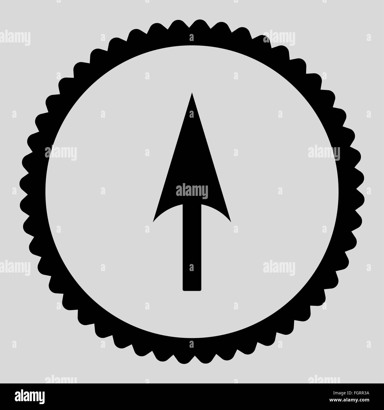 Arrow Axis Y flat black color round stamp icon Stock Photo - Alamy