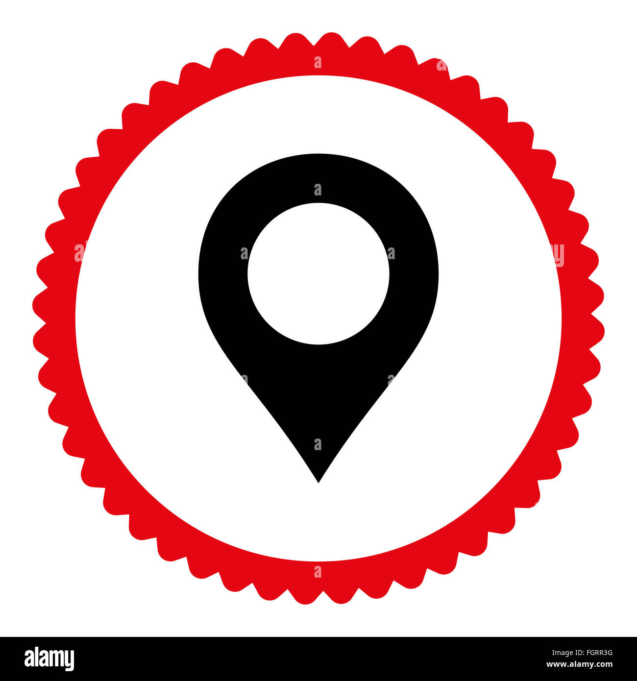 Map Marker flat intensive red and black colors round stamp icon Stock ...