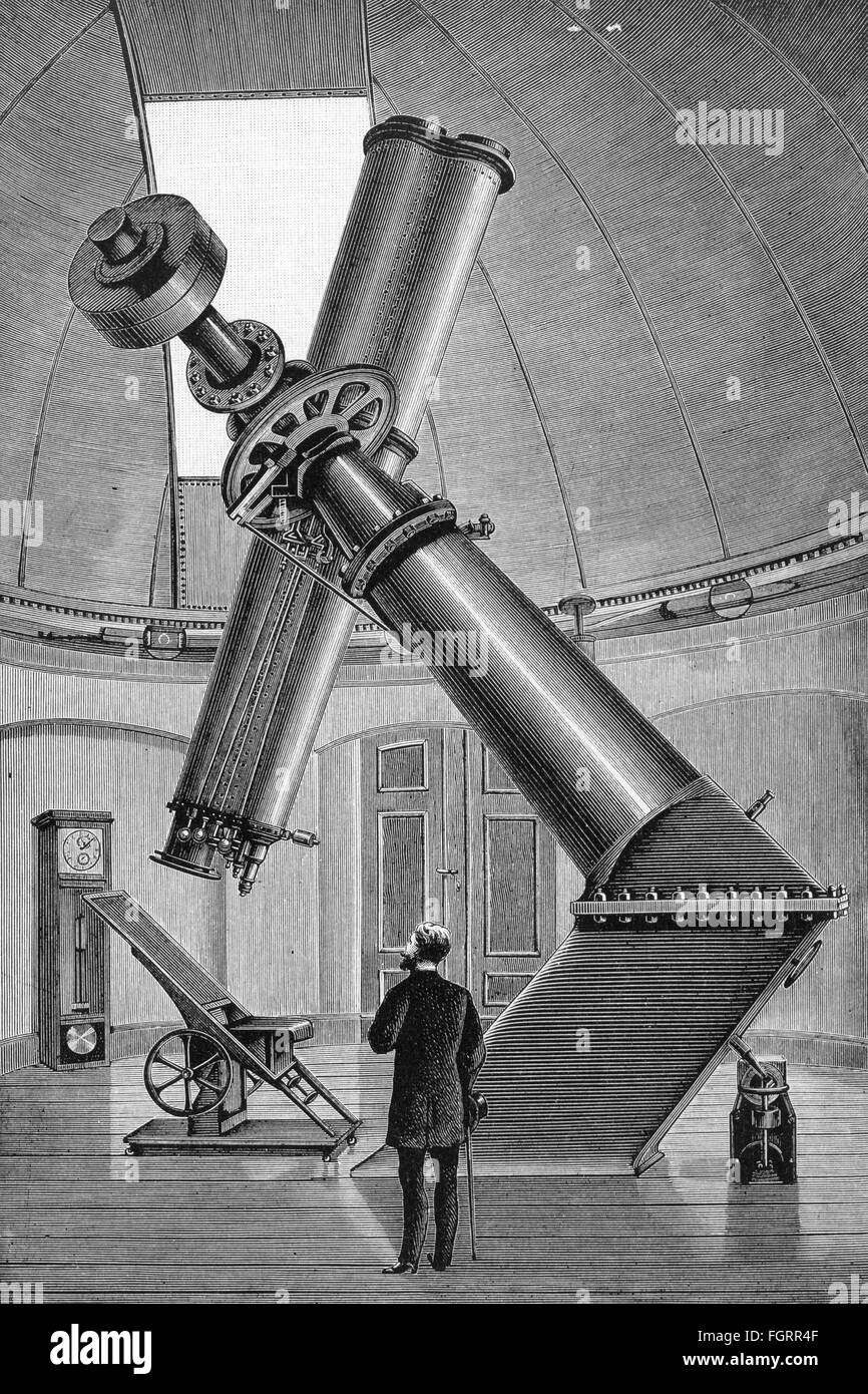 astronomy, observatory, telescope, wood engraving, 19th century, 19th century, graphic, graphics, science, sciences, optics, cupola, cupola roof, cupolas, cupola roofs, observation, observations, observe, observing, full length, standing, cosmology, astronomy, space research, observatory, observatories, telescope, telescopes, historic, historical, man, men, male, people, Additional-Rights-Clearences-Not Available Stock Photo