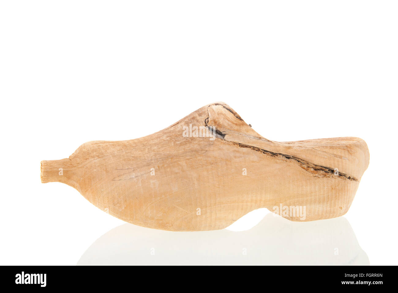 Proto type Dutch wooden clog isolated over white background Stock Photo ...