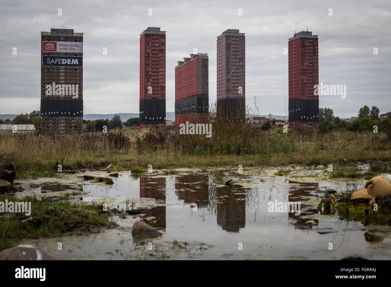 Red Road flats one day prior to their demolition, in Balornock, in