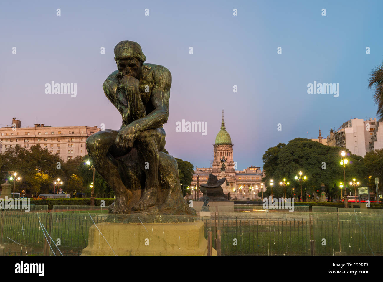 Auguste Rodin's The Thinker, Congressional Plaza Stock Photo