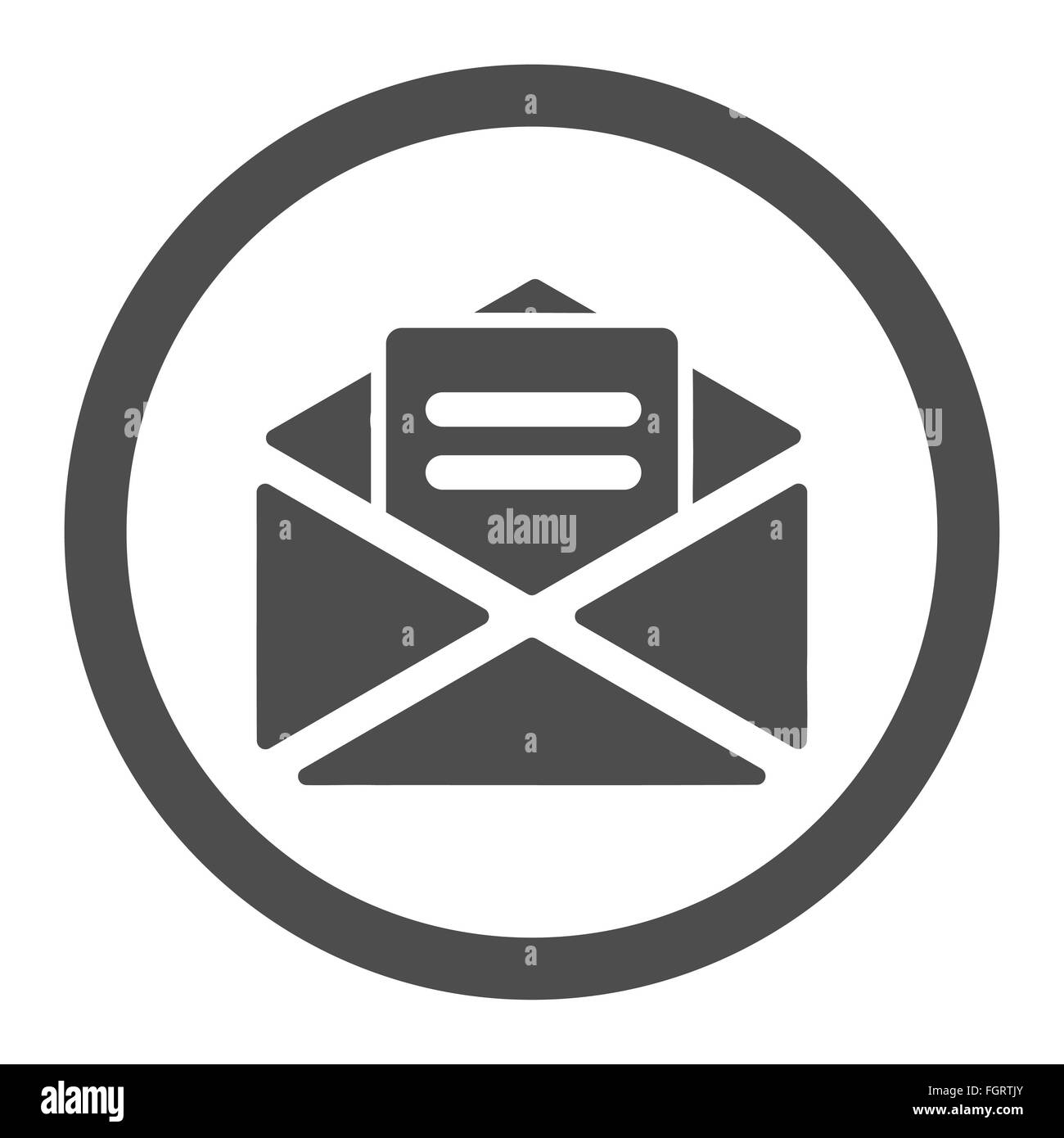 Open mail flat gray color rounded vector icon Stock Photo - Alamy