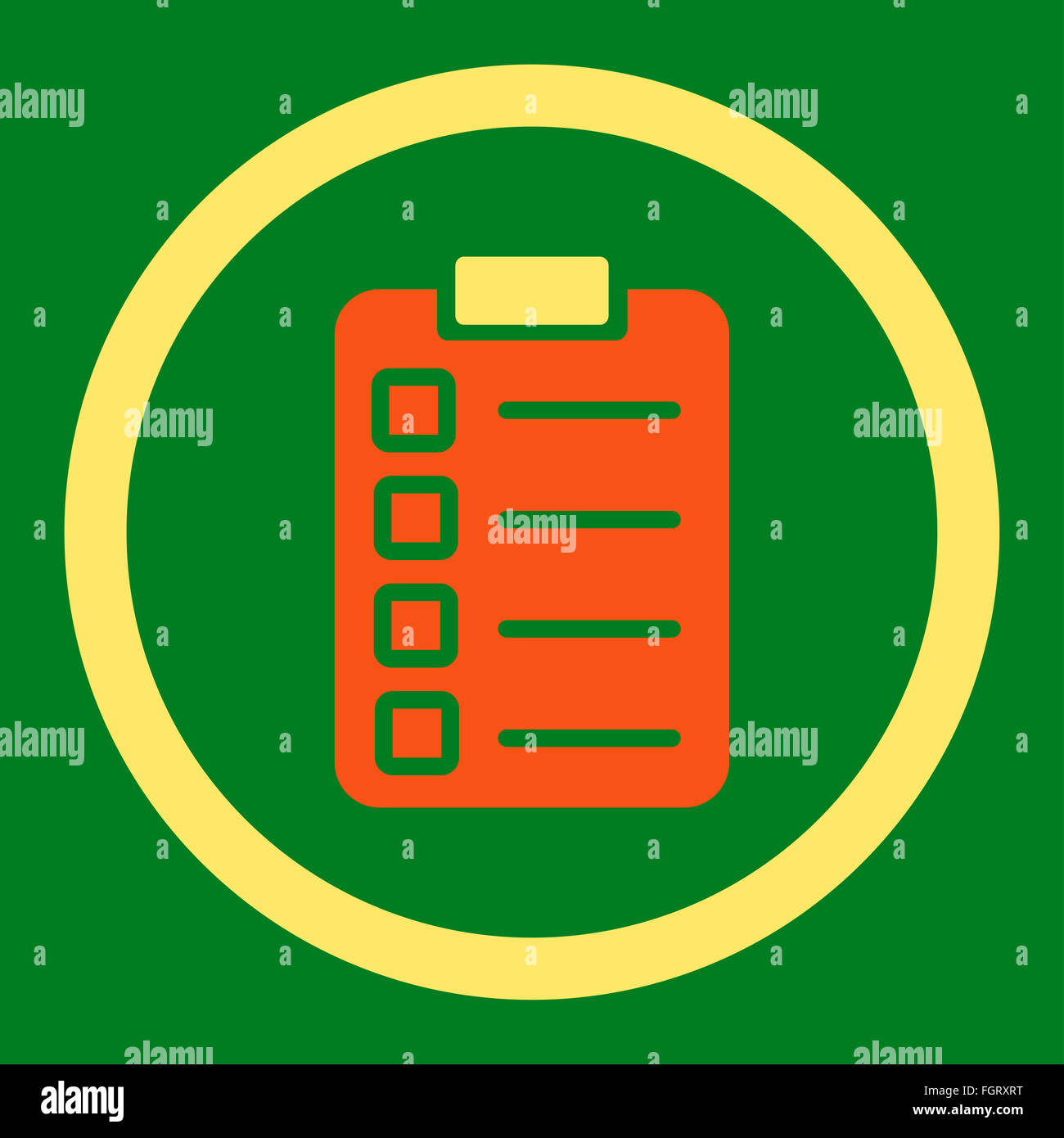 Test task flat orange and yellow colors rounded vector icon Stock Photo ...