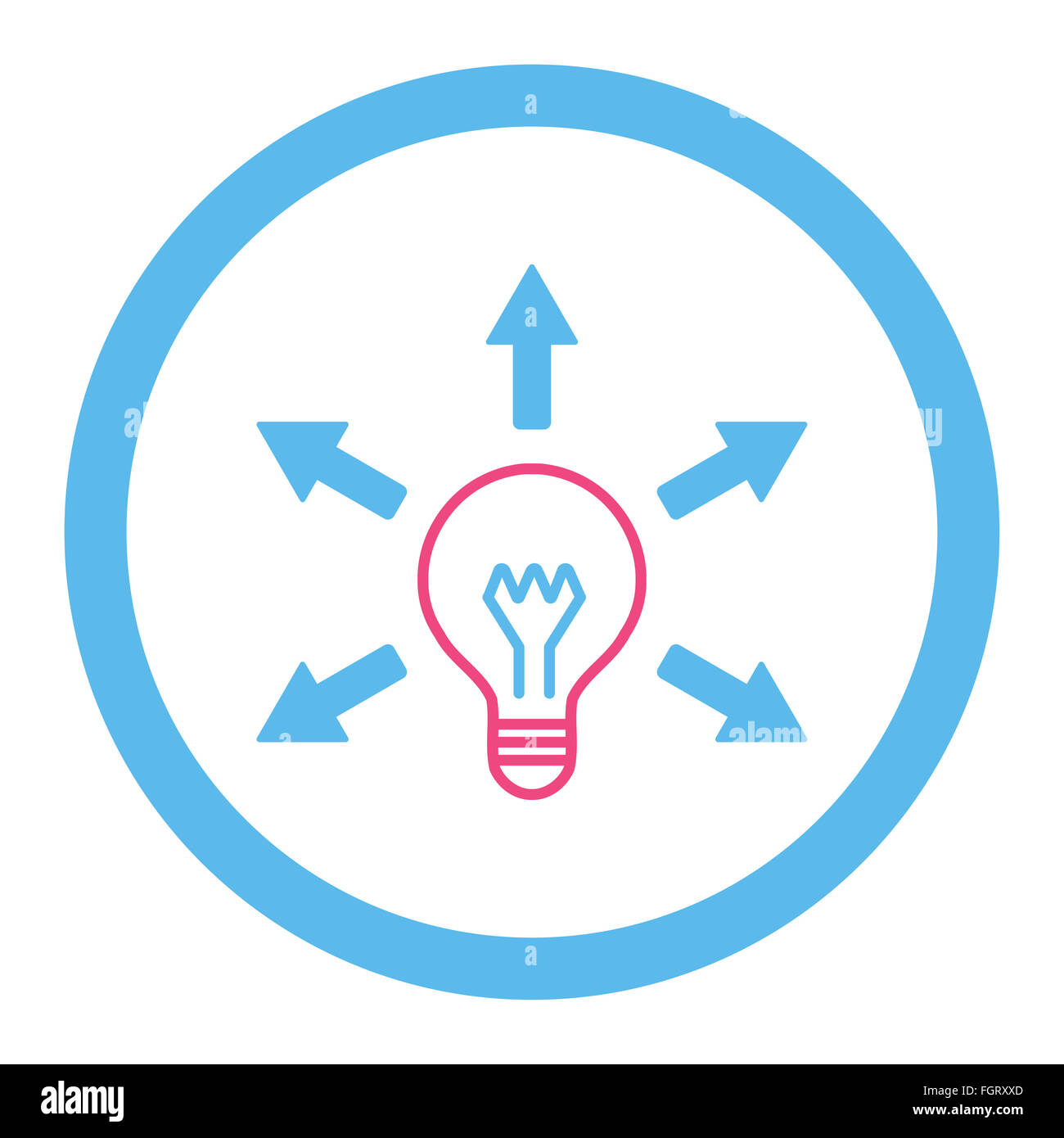 Idea flat pink and blue colors rounded vector icon Stock Photo - Alamy