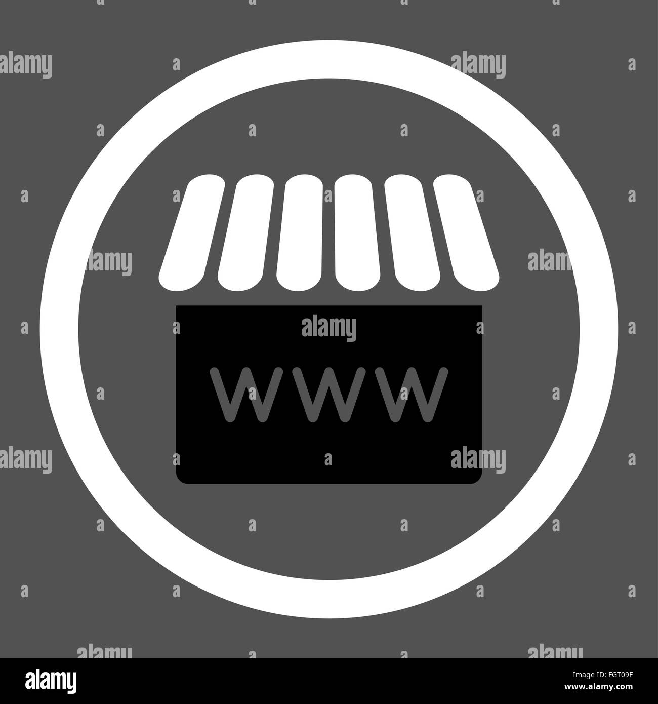 Webstore flat black and white colors rounded vector icon Stock Photo