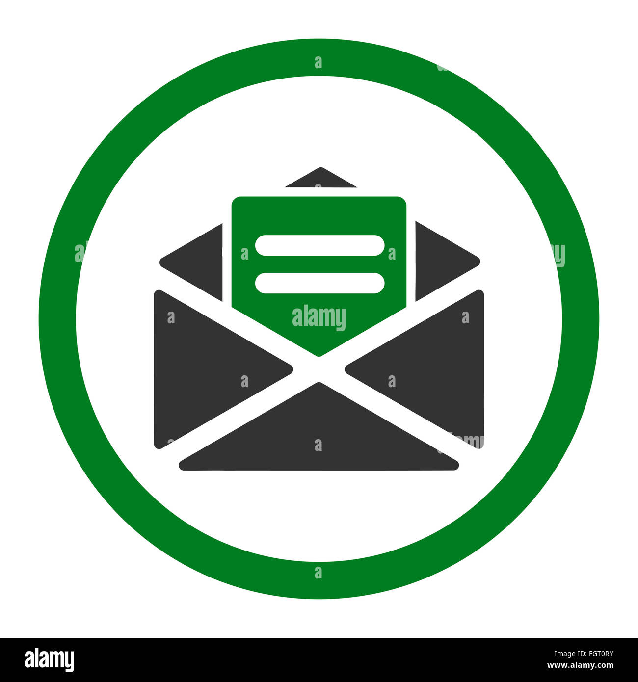 Open mail flat green and gray colors rounded vector icon Stock Photo ...