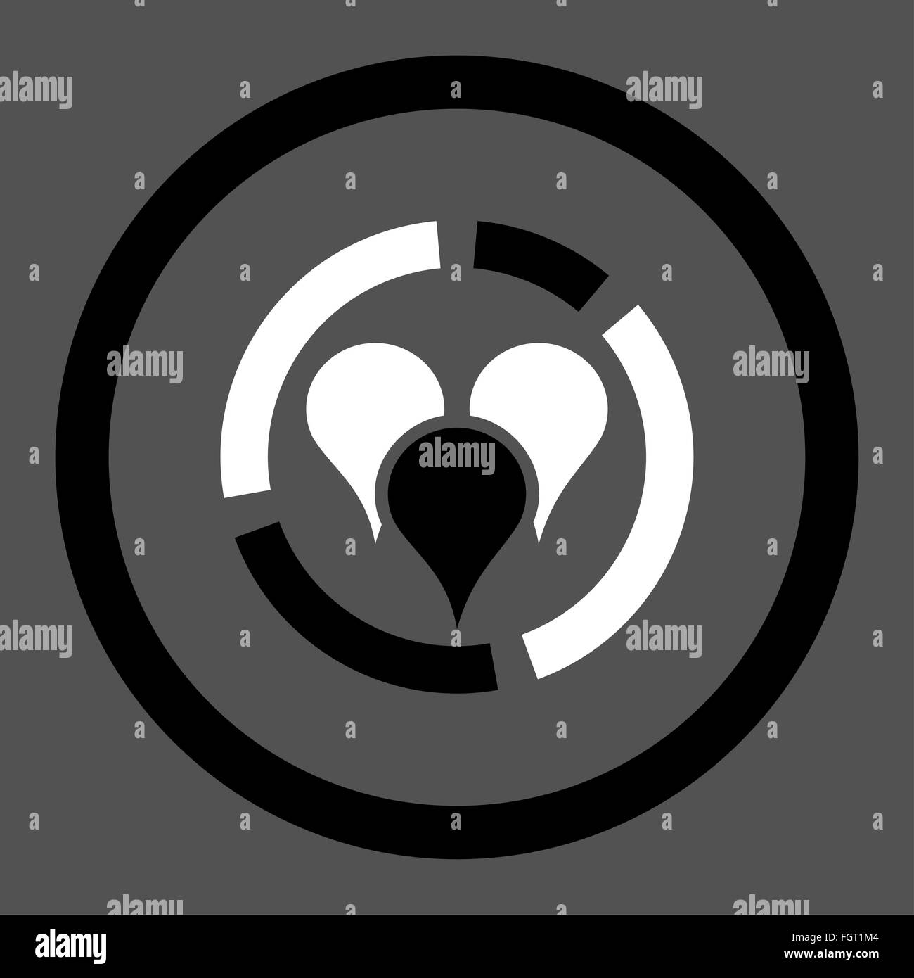Geo diagram flat black and white colors rounded vector icon Stock Photo ...
