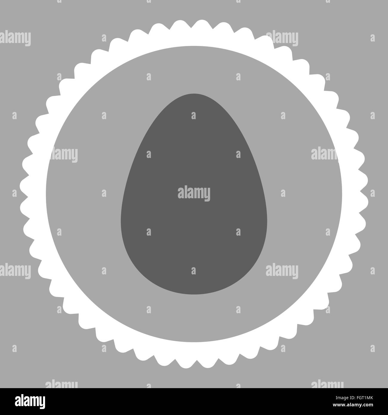 Egg flat dark gray and white colors round stamp icon Stock Photo - Alamy