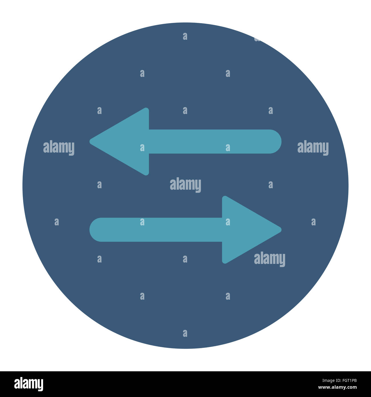 Arrows Exchange Horizontal flat cyan and blue colors round button Stock ...