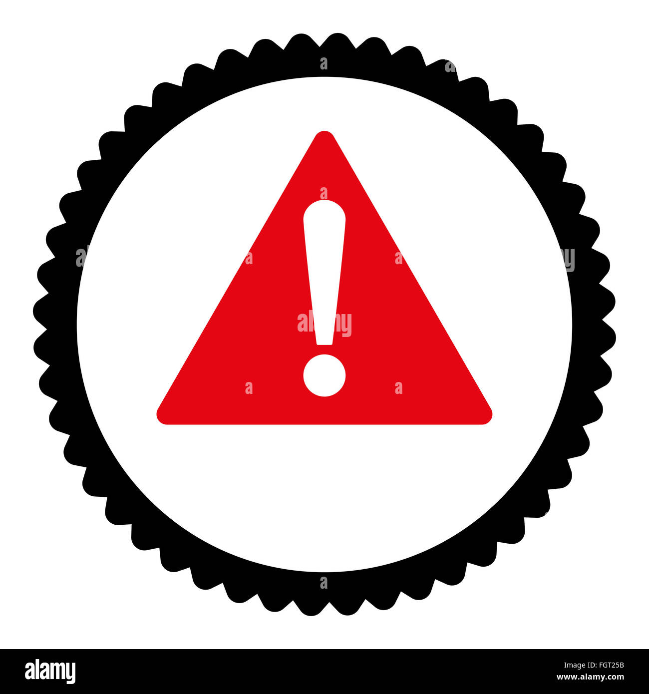 Warning flat intensive red and black colors round stamp icon Stock ...