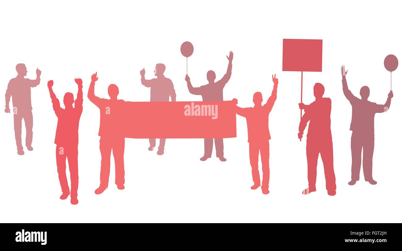 Protest with banners for your text Stock Vector