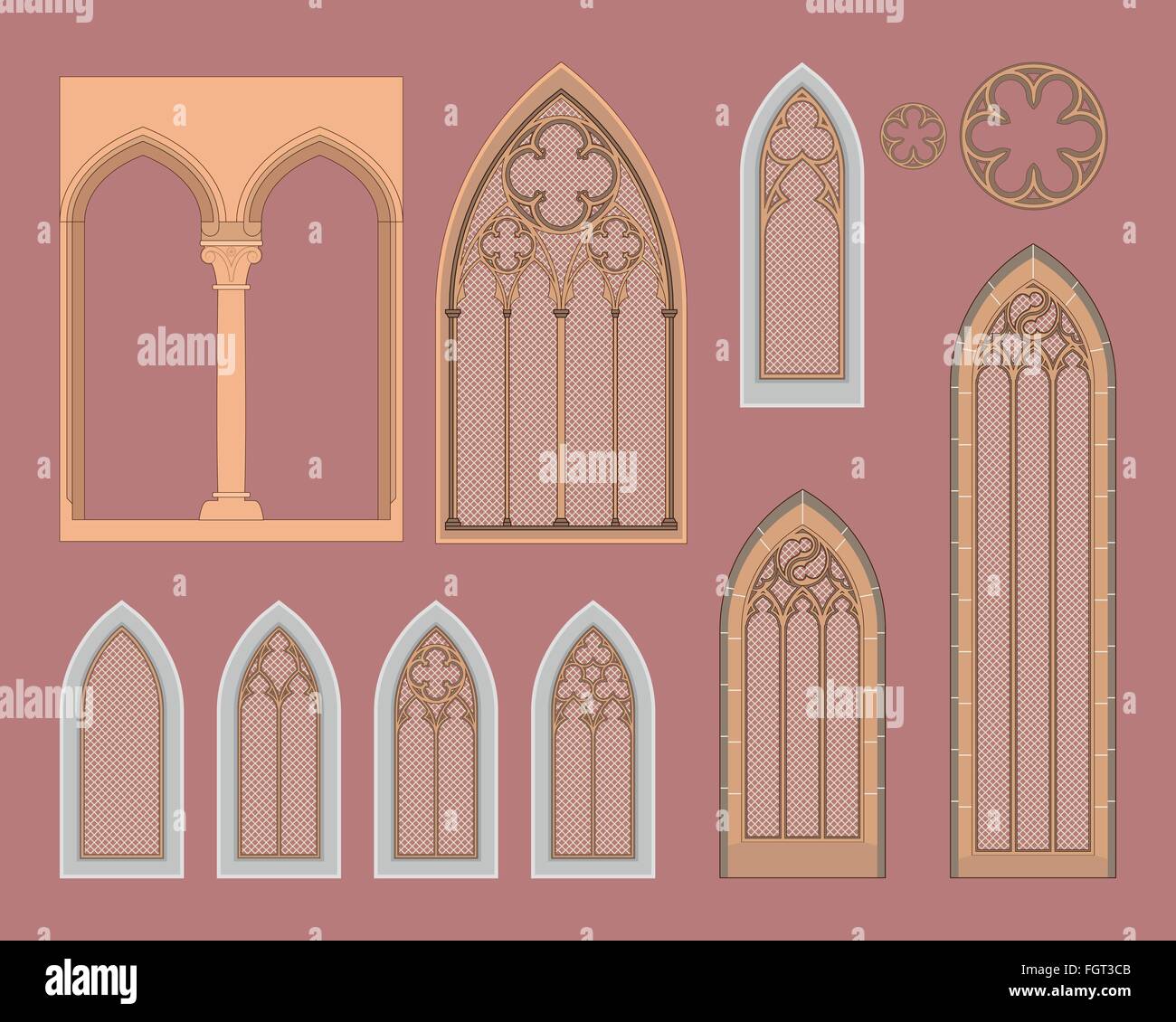 Church glass windows stained Stock Vector Images - Alamy