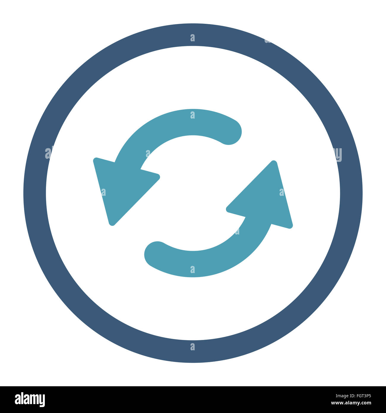 Refresh Ccw flat cyan and blue colors rounded raster icon Stock Photo ...