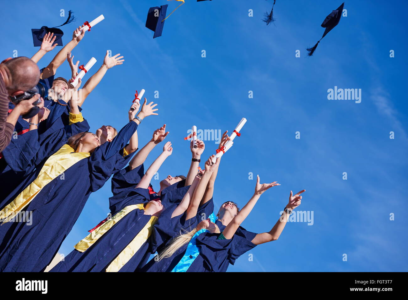 high school graduates students Stock Photo Alamy