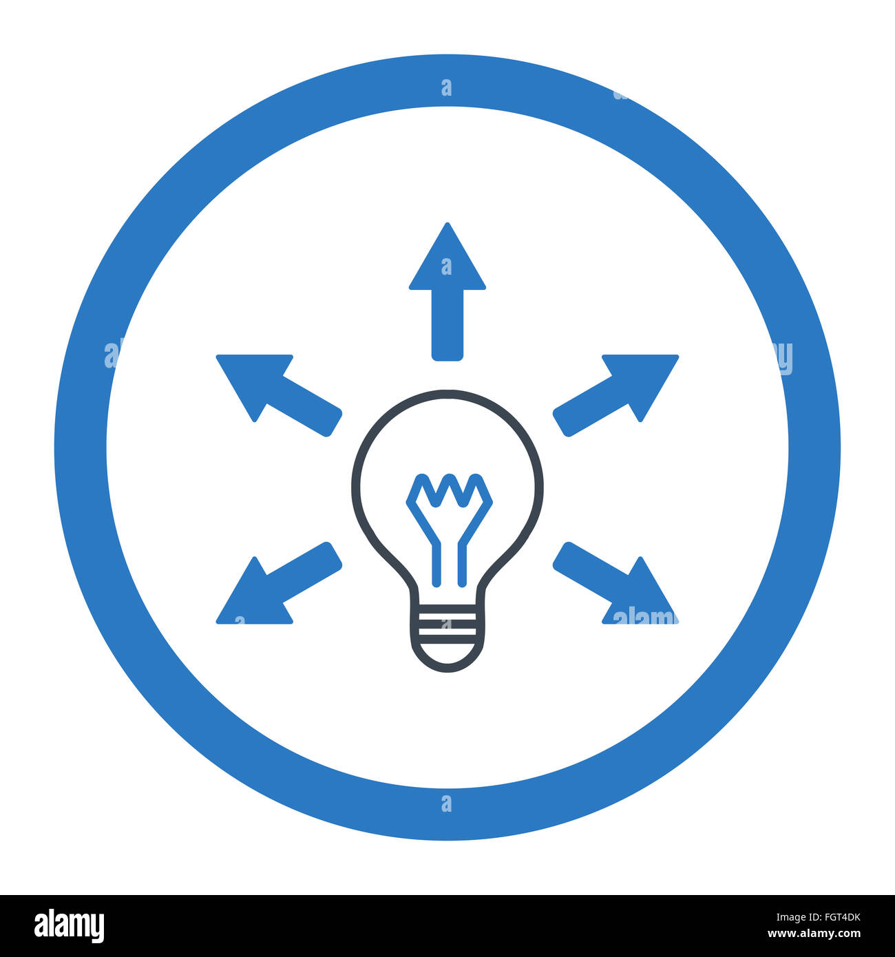 Idea flat smooth blue colors rounded vector icon Stock Photo - Alamy