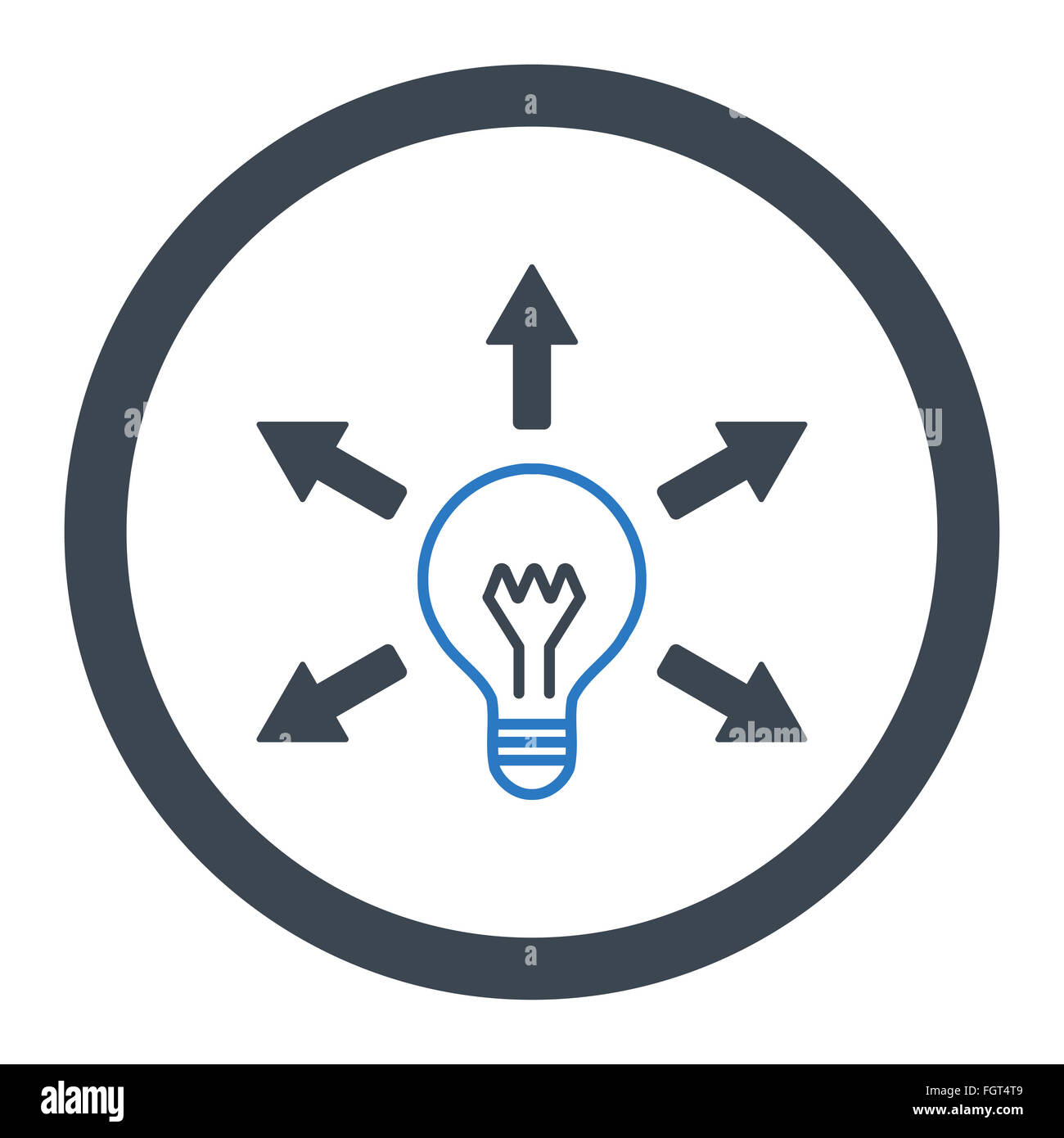 Idea flat smooth blue colors rounded vector icon Stock Photo - Alamy