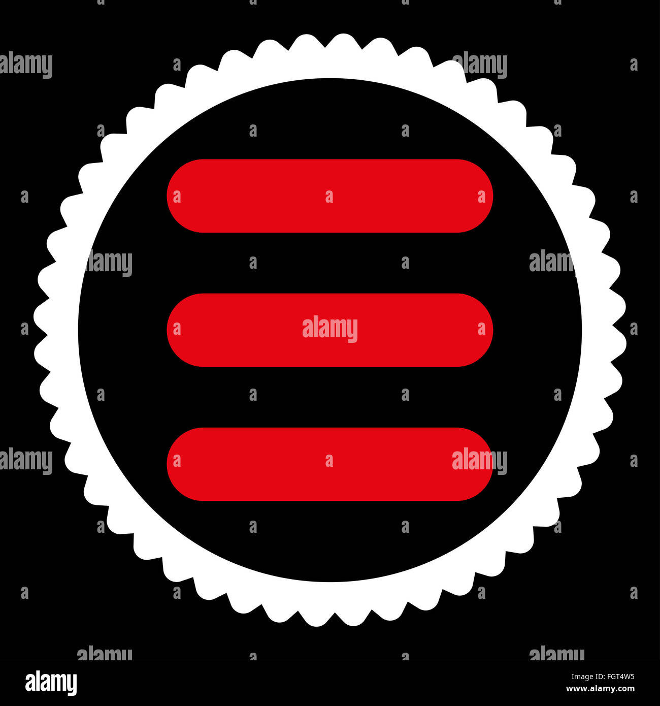 Stack flat red and white colors round stamp icon Stock Photo - Alamy