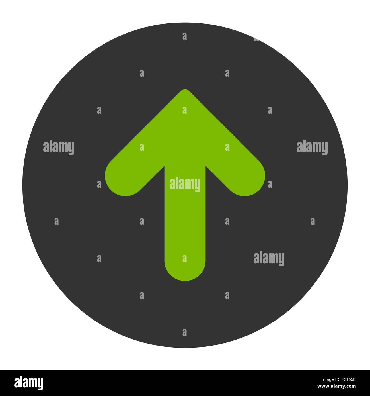 Arrow Up flat eco green and gray colors round button Stock Photo - Alamy