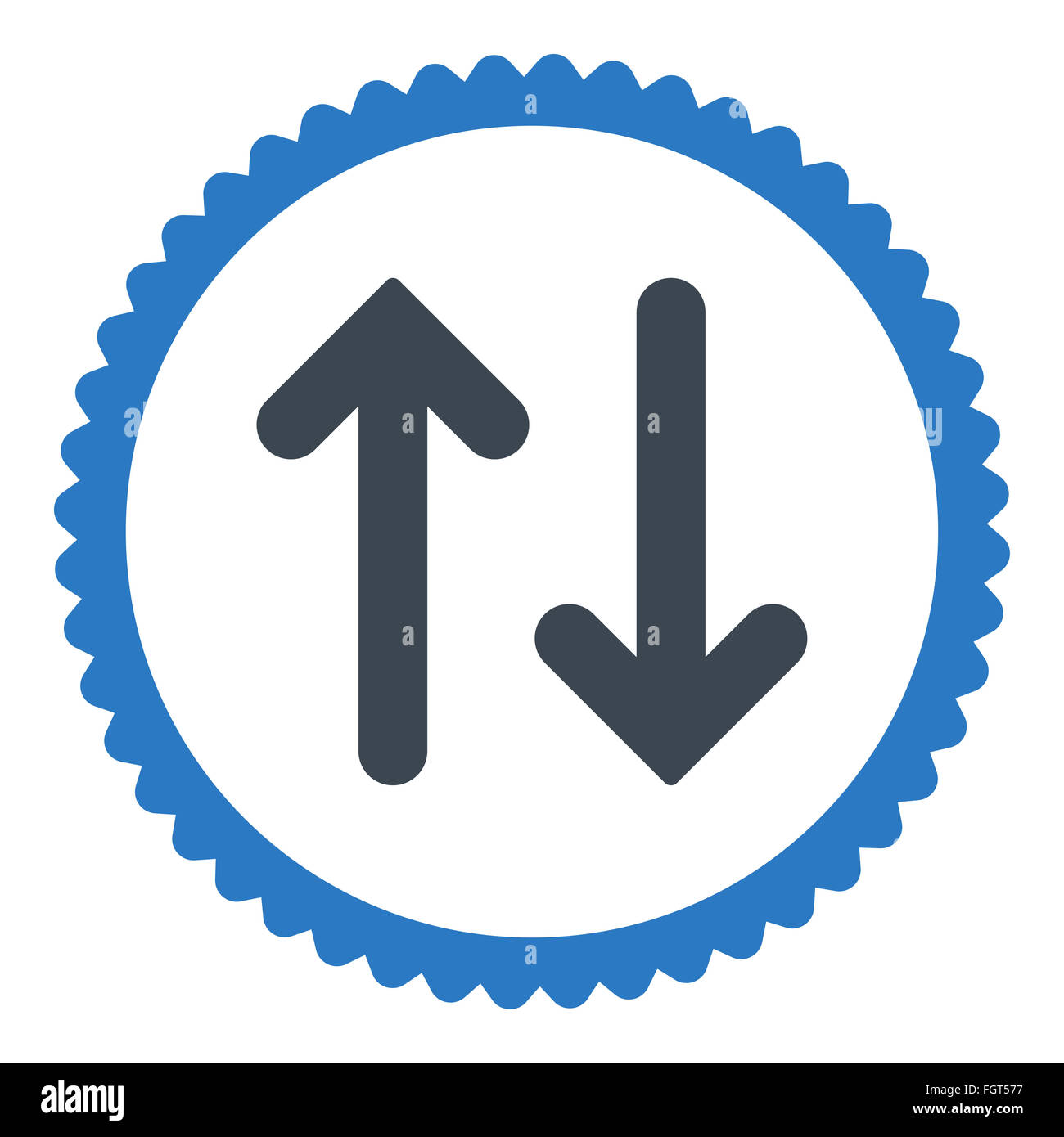 Flip flat smooth blue colors round stamp icon Stock Photo - Alamy