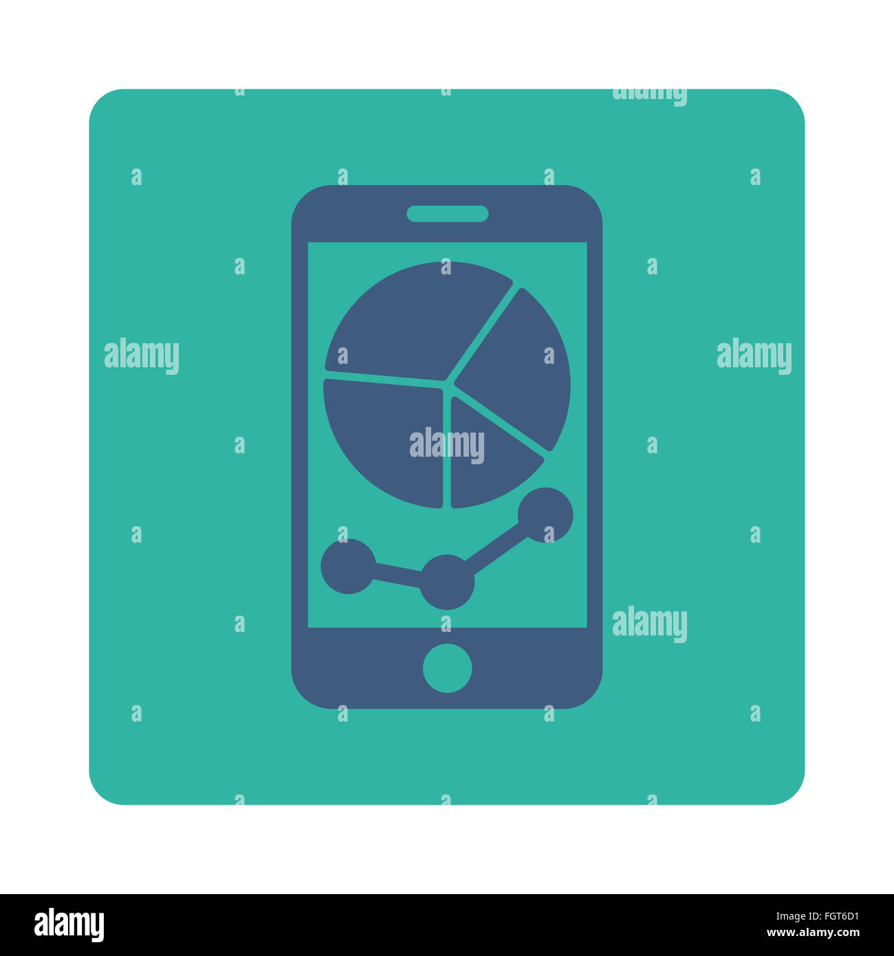 Mobile Graphs Icon Stock Photo - Alamy