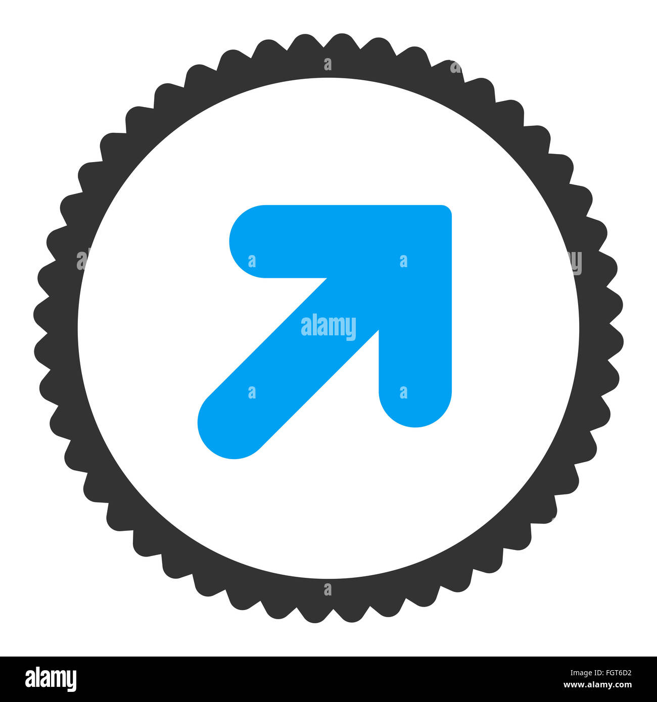 Arrow Up Right flat blue and gray colors round stamp icon Stock Photo ...