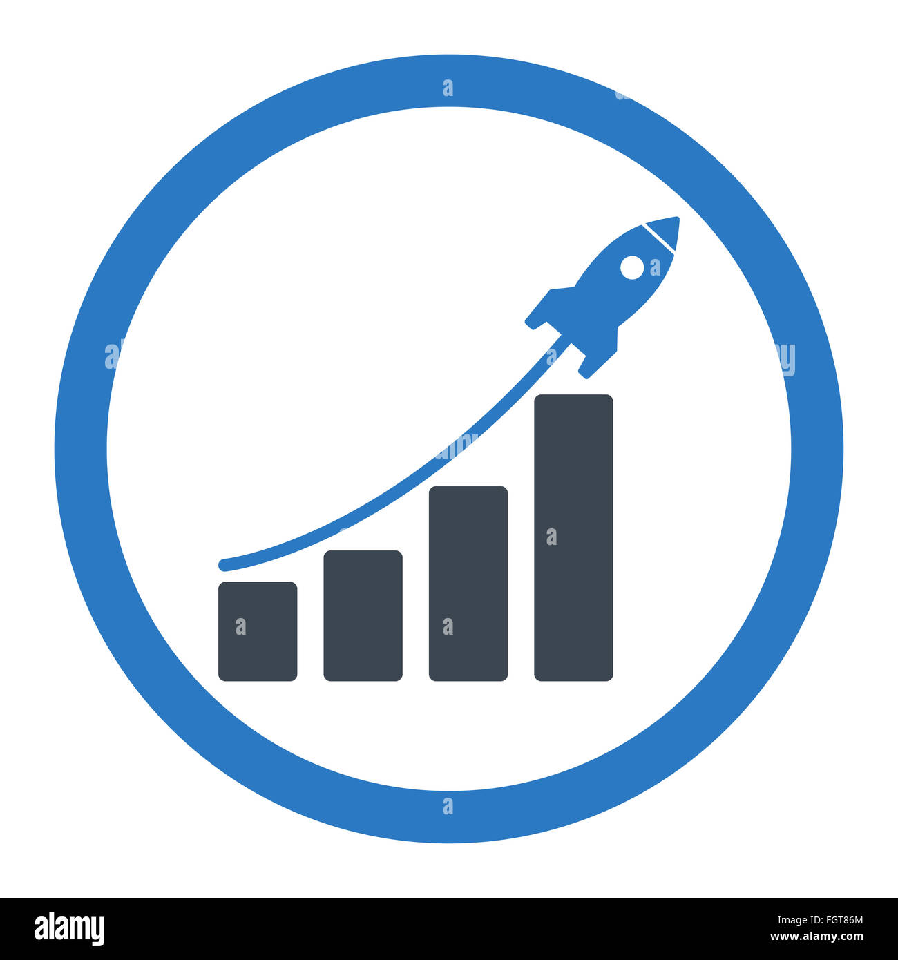 Startup sales flat smooth blue colors rounded glyph icon Stock Photo ...