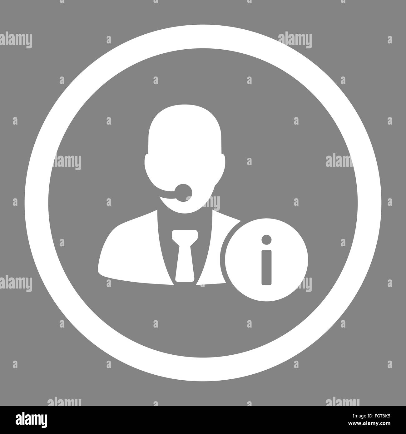 Help desk flat white color rounded glyph icon Stock Photo - Alamy