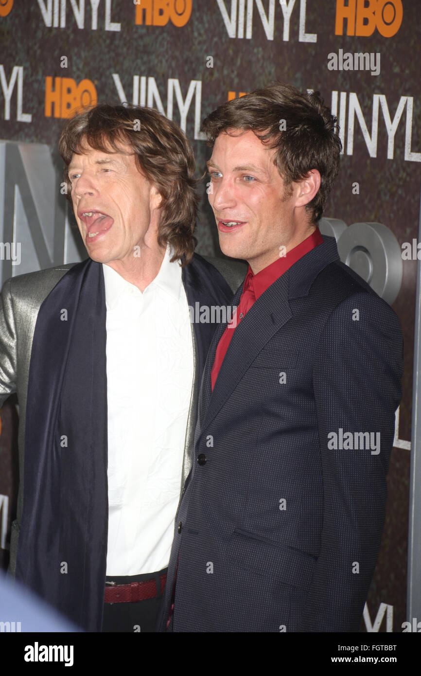HBO's 'Vinyl' series premiere Arrivals Featuring Mick Jagger, James