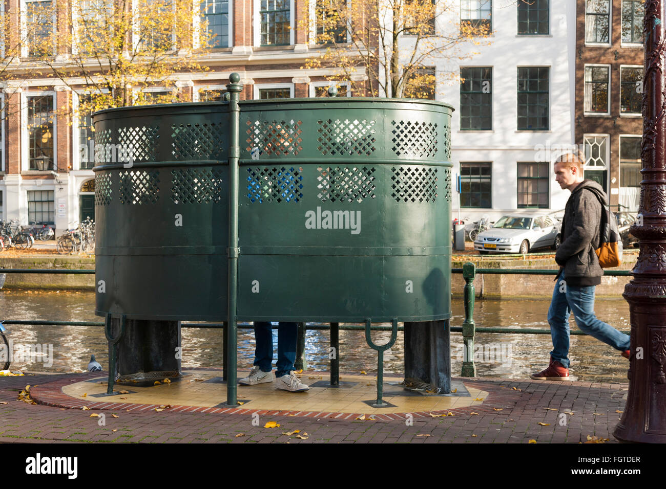 Dutch public urinal / urinals for use by men in Amsterdam, The Stock