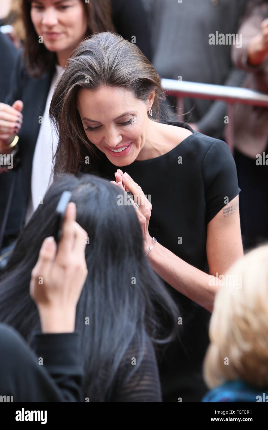 Angelina Jolie Greets Fans At The Kung Fu Panda 3 Premiere Stock